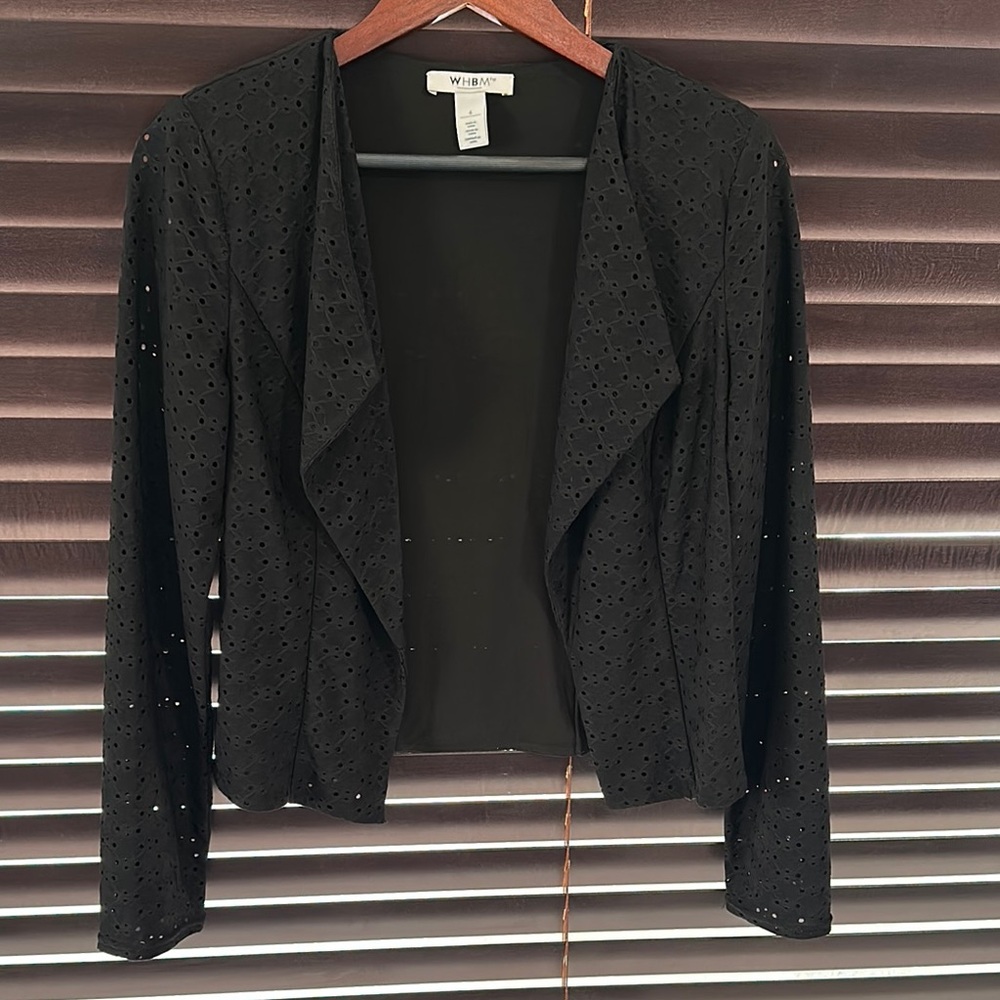 WHBM Black Eyelet Jacket